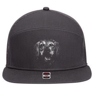 Golden Retriever Dog 7 Panel Mesh Trucker Snapback Hat