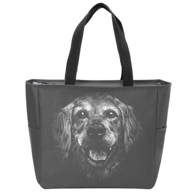 Golden Retriever Dog Zip Tote Bag