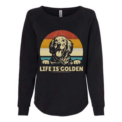 Golden Retriever Dog Life is golden retro vintage Womens California Wash Sweatshirt