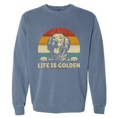 Golden Retriever Dog Life is golden retro vintage Garment-Dyed Sweatshirt