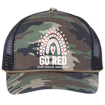 Go Red Day Gift Great Gift Heart Disease Awareness Month Cool Gift Retro Rope Trucker Hat Cap