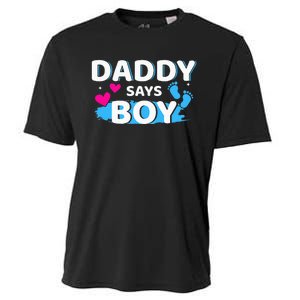 Gender reveal daddy says matching family baby party Cooling Performance Crew T-Shirt