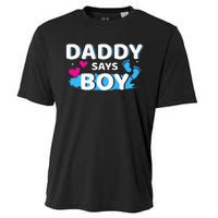 Gender reveal daddy says matching family baby party Cooling Performance Crew T-Shirt