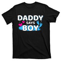 Gender reveal daddy says matching family baby party T-Shirt