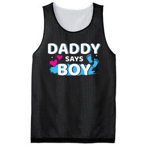 Gender reveal daddy says matching family baby party Mesh Reversible Basketball Jersey Tank