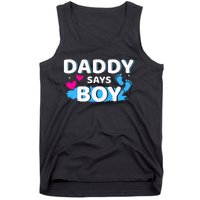 Gender reveal daddy says matching family baby party Tank Top