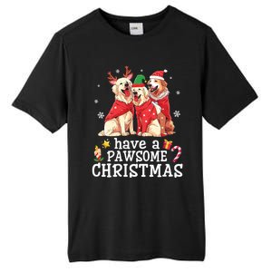 Golden Retriever Dogs Merry Mom Dad Have A Pawsome Christmas Gift Tall Fusion ChromaSoft Performance T-Shirt