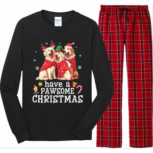 Golden Retriever Dogs Merry Mom Dad Have A Pawsome Christmas Gift Long Sleeve Pajama Set