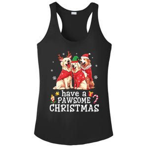 Golden Retriever Dogs Merry Mom Dad Have A Pawsome Christmas Gift Ladies PosiCharge Competitor Racerback Tank