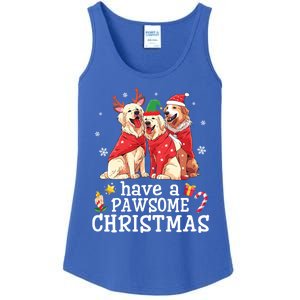 Golden Retriever Dogs Merry Mom Dad Have A Pawsome Christmas Gift Ladies Essential Tank