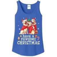 Golden Retriever Dogs Merry Mom Dad Have A Pawsome Christmas Gift Ladies Essential Tank