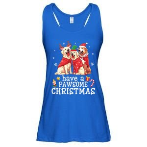 Golden Retriever Dogs Merry Mom Dad Have A Pawsome Christmas Gift Ladies Essential Flowy Tank