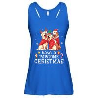 Golden Retriever Dogs Merry Mom Dad Have A Pawsome Christmas Gift Ladies Essential Flowy Tank