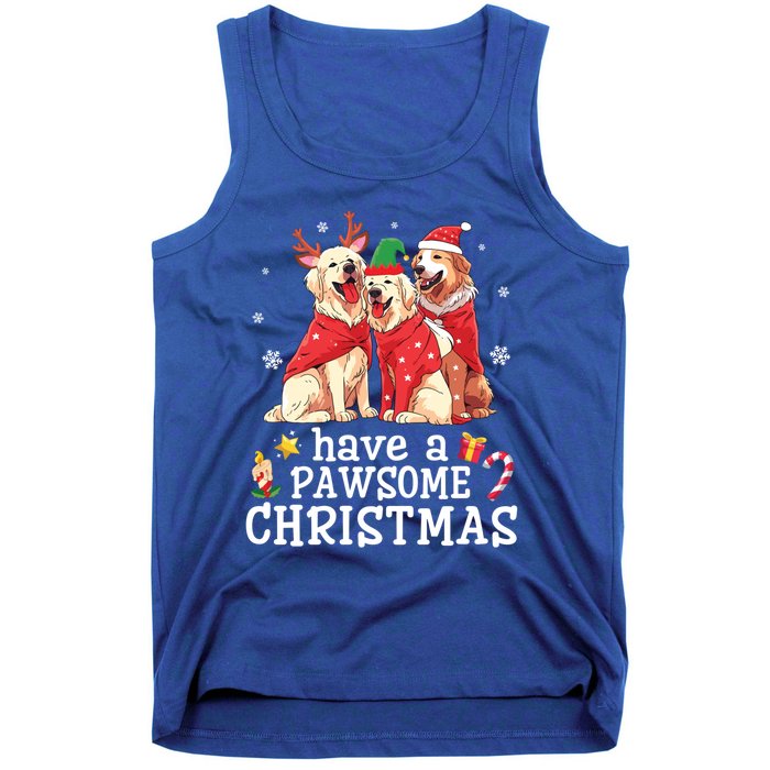 Golden Retriever Dogs Merry Mom Dad Have A Pawsome Christmas Gift Tank Top