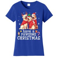 Golden Retriever Dogs Merry Mom Dad Have A Pawsome Christmas Gift Women's T-Shirt