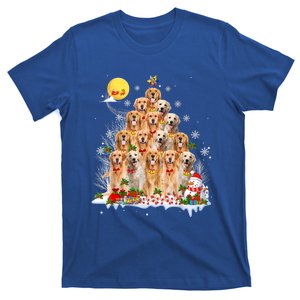 Golden Retriever Dog Lover Matching Santa Christmas Tree Gift T-Shirt