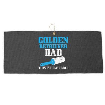 Golden Retriever Dad Dog Hair Funny Golden Retriever Large Microfiber Waffle Golf Towel