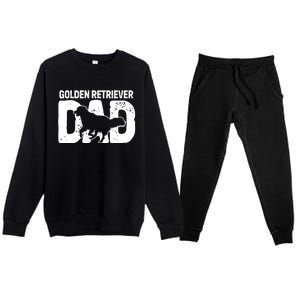 Golden Retriever Dad Dog Lover Dog Owner Premium Crewneck Sweatsuit Set