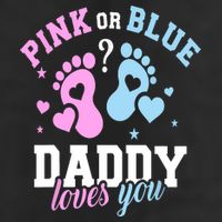 Gender Reveal Daddy Dad 7 Panel Mesh Trucker Snapback Hat