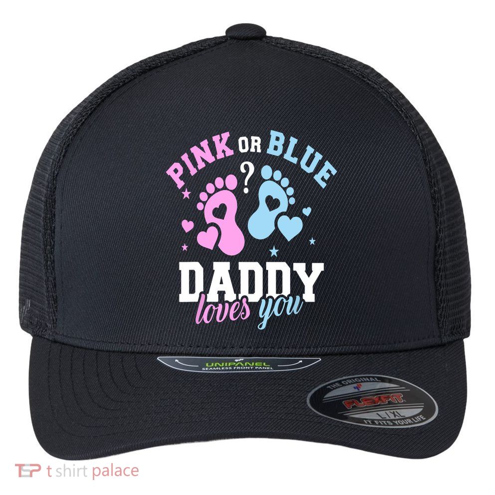 Gender Reveal Daddy Dad Flexfit Unipanel Trucker Cap