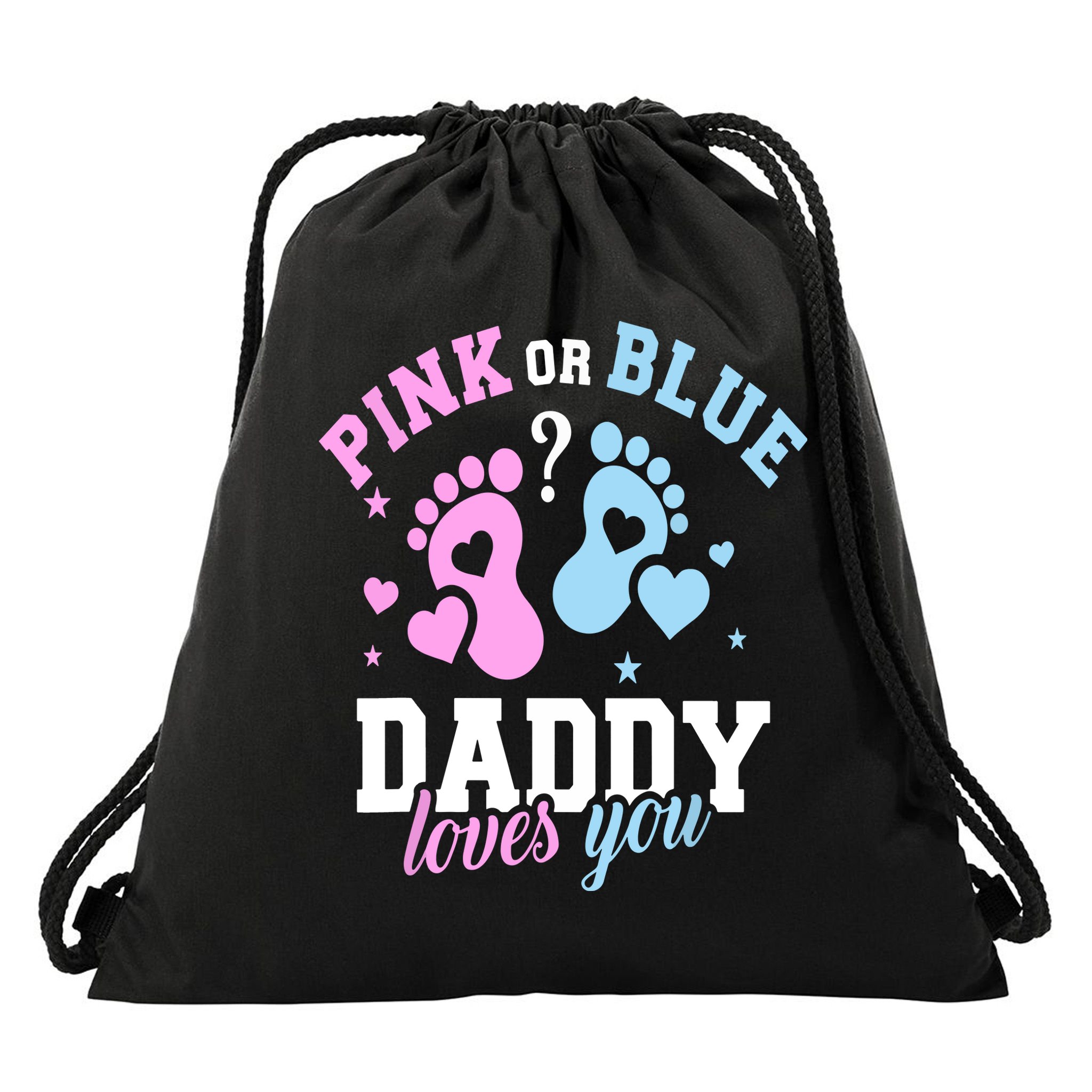 Gender Reveal Daddy Dad Drawstring Bag
