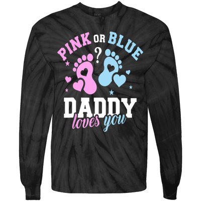 Gender Reveal Daddy Dad Tie-Dye Long Sleeve Shirt