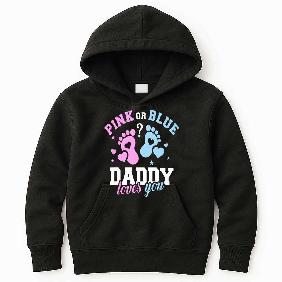 Gender Reveal Daddy Dad Kids Hoodie