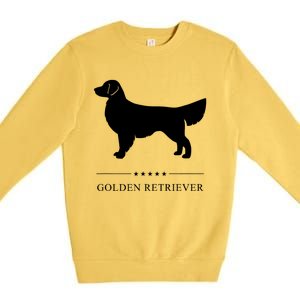 Golden Retriever Dog White Silhouette Premium Crewneck Sweatshirt