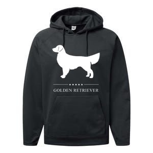 Golden Retriever Dog White Silhouette Performance Fleece Hoodie