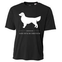 Golden Retriever Dog White Silhouette Cooling Performance Crew T-Shirt