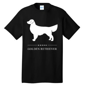 Golden Retriever Dog White Silhouette Tall T-Shirt