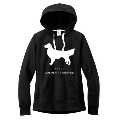 Golden Retriever Dog White Silhouette Women's Fleece Hoodie