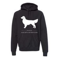 Golden Retriever Dog White Silhouette Premium Hoodie