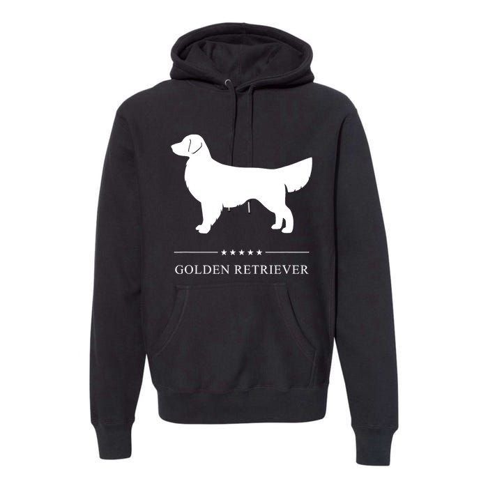 Golden Retriever Dog White Silhouette Premium Hoodie