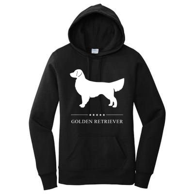 Golden Retriever Dog White Silhouette Women's Pullover Hoodie