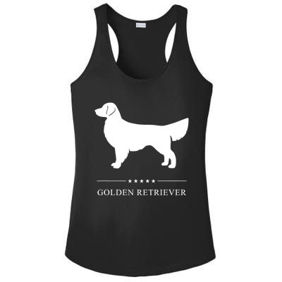 Golden Retriever Dog White Silhouette Ladies PosiCharge Competitor Racerback Tank