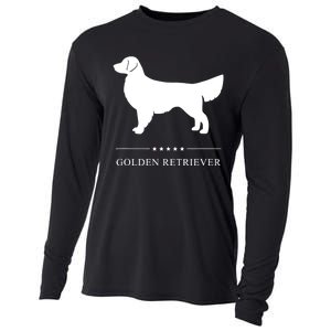 Golden Retriever Dog White Silhouette Cooling Performance Long Sleeve Crew