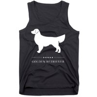 Golden Retriever Dog White Silhouette Tank Top