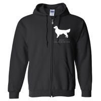 Golden Retriever Dog White Silhouette Full Zip Hoodie