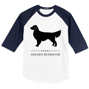 Golden Retriever Dog White Silhouette Baseball Sleeve Shirt