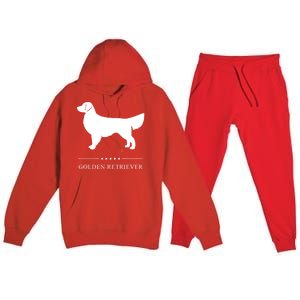 Golden Retriever Dog White Silhouette Premium Hooded Sweatsuit Set