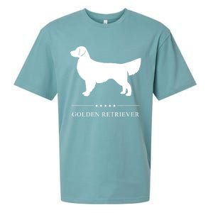 Golden Retriever Dog White Silhouette Sueded Cloud Jersey T-Shirt