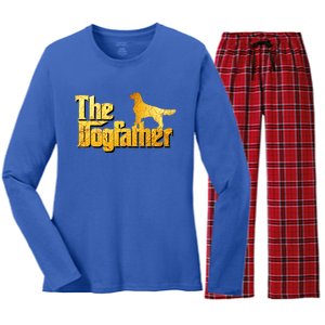 Golden Retriever Dad Gifts Golden Retriever Gift Women's Long Sleeve Flannel Pajama Set 