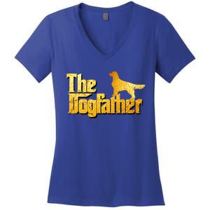 Golden Retriever Dad Gifts Golden Retriever Gift Women's V-Neck T-Shirt