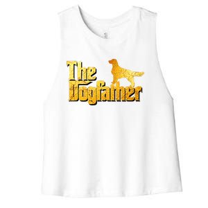 Golden Retriever Dad Gifts Golden Retriever Gift Women's Racerback Cropped Tank