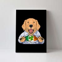 Golden Retrievers Dog Irish Clover St Patrick Day Canvas