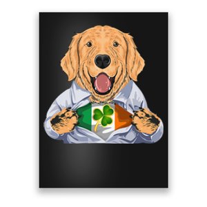 Golden Retrievers Dog Irish Clover St Patrick Day Poster