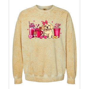 Golden Retriever Dog Valentines Day Coffee Latte Mugs Puppy Colorblast Crewneck Sweatshirt