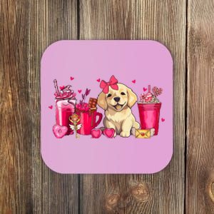 Golden Retriever Dog Valentines Day Coffee Latte Mugs Puppy Coaster