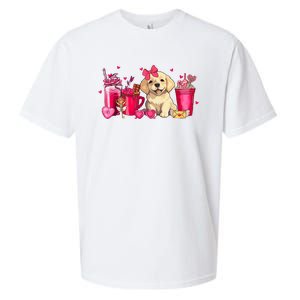 Golden Retriever Dog Valentines Day Coffee Latte Mugs Puppy Sueded Cloud Jersey T-Shirt